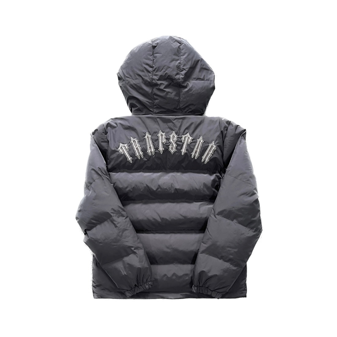 TRAPSTAR DETACHABLE HOODED PUFFER JACKET STONE