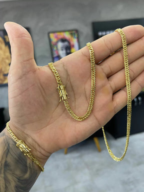 Kit Corrente + Pulseira Grumet Dupla 5mm Marcação 750