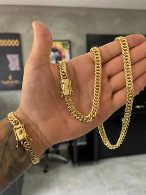 Kit Corrente + Pulseira Grumet Dupla 8mm Marcação 750