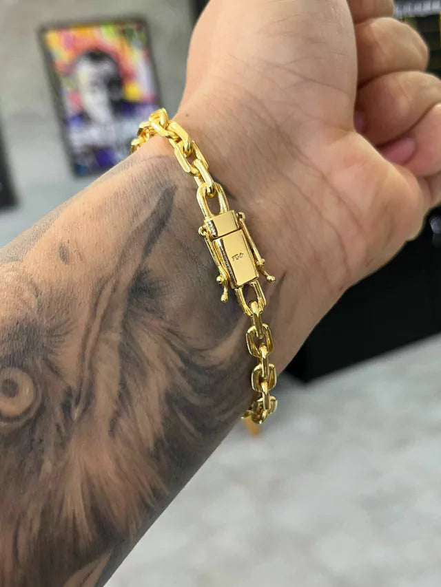 Kit Corrente + Pulseira Cadeado 6mm Marcação 750